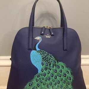 Kate Spade Navy and Green Peacock Tote